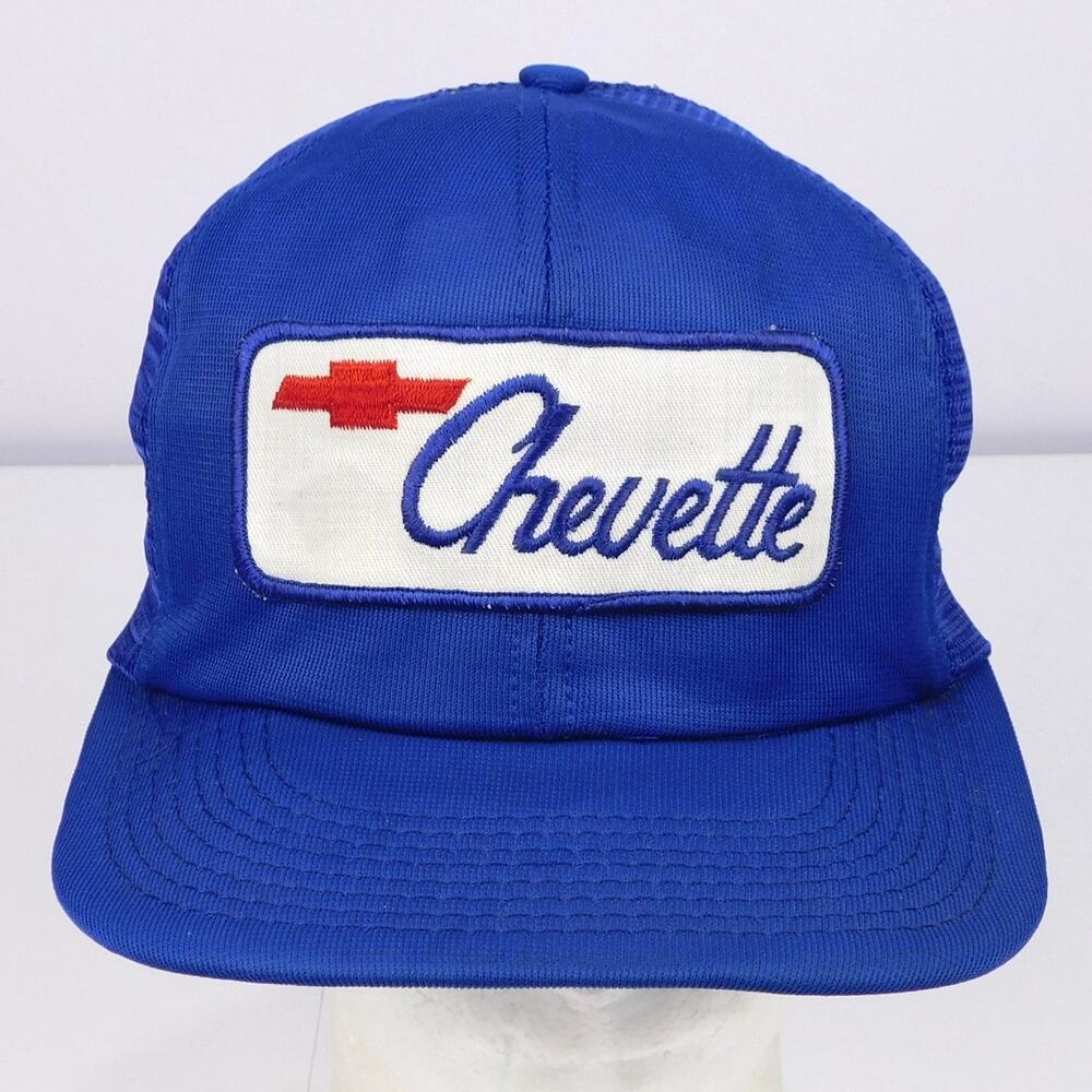 Vintage Chevette Trucker Hat Snapback Blue Chevrolet USA Made Restored 80s